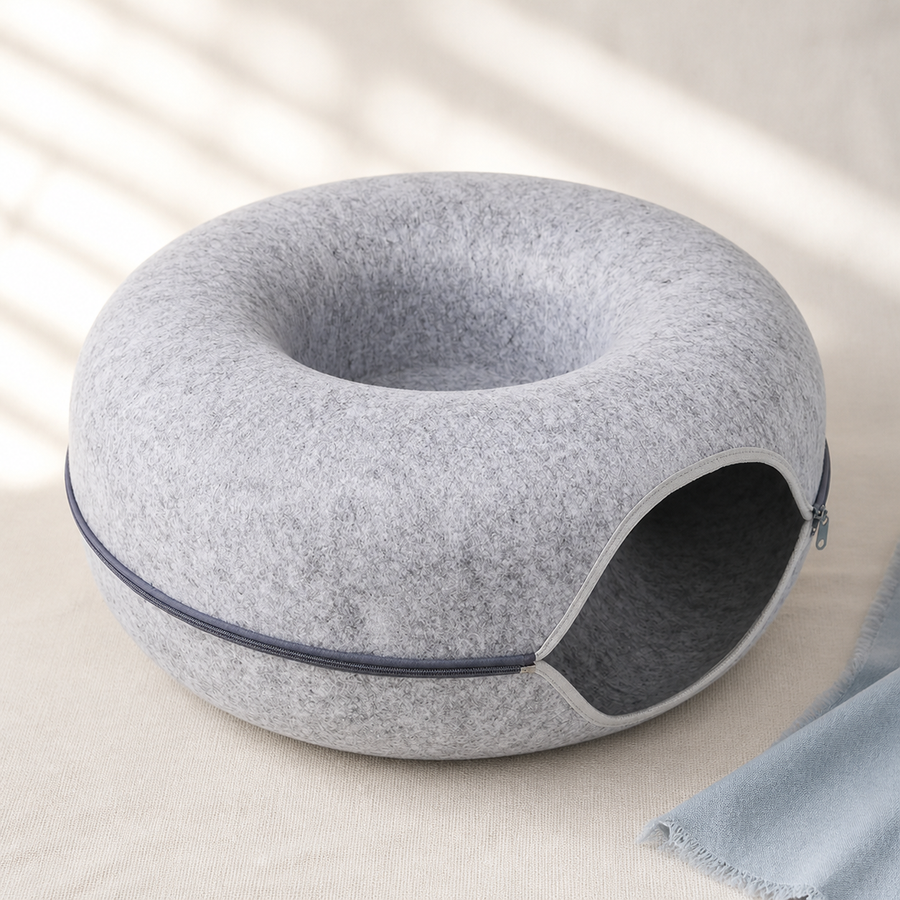 Felt Donut Cat Tunnel